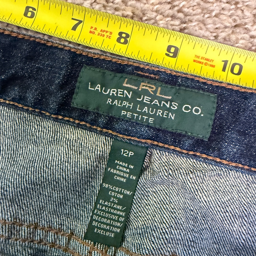 Lauren Ralph Lauren 12P Dark Wash Flare Jeans – Embroidered Flap Pockets - Picture 5 of 9